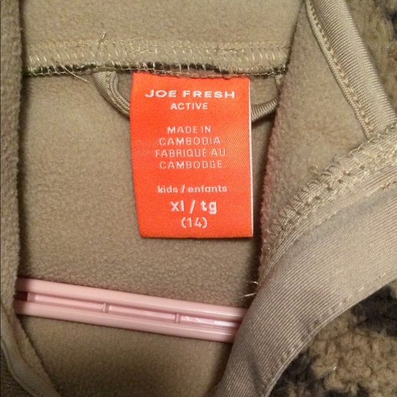 Joe Fresh Cropped Sherpa Cheetah Print Zip-Up Cardigan - Picture 3 of 3